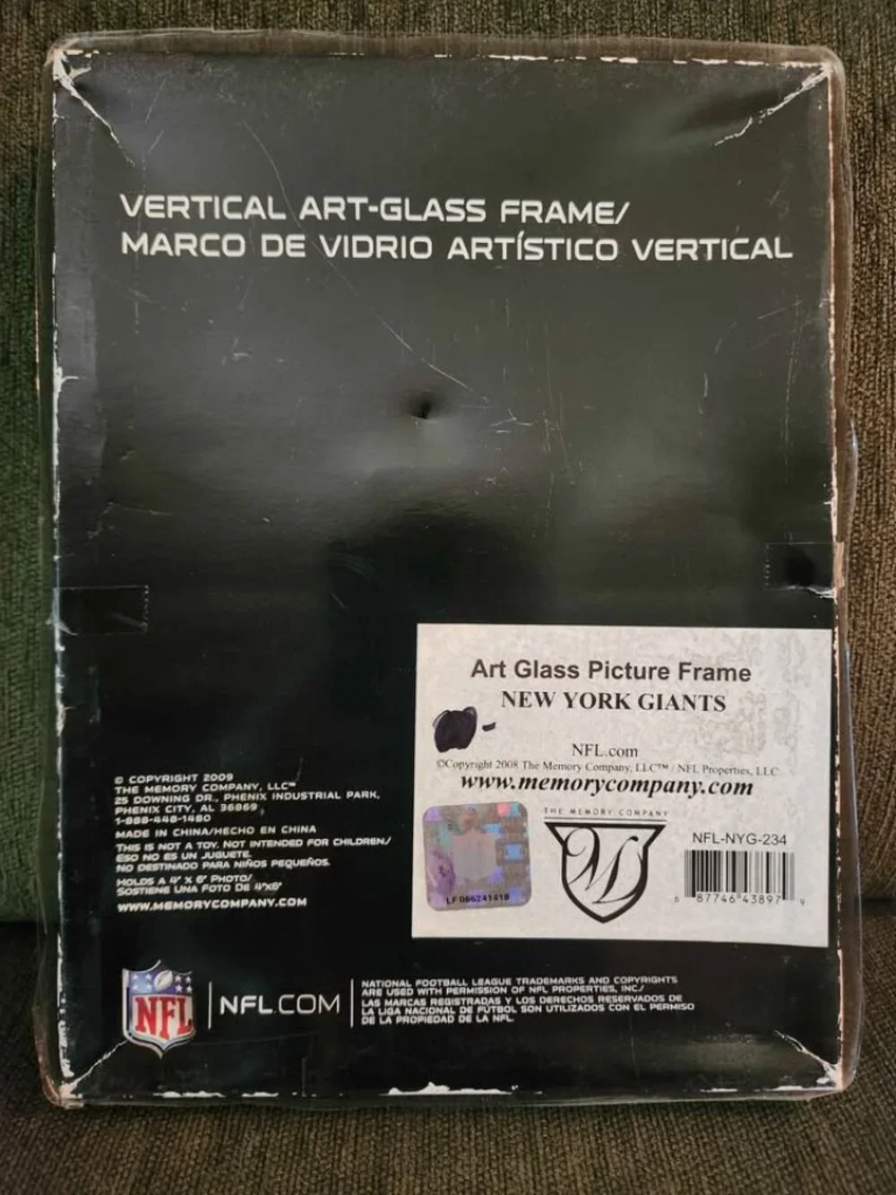 NY Giants stained glass picture frame